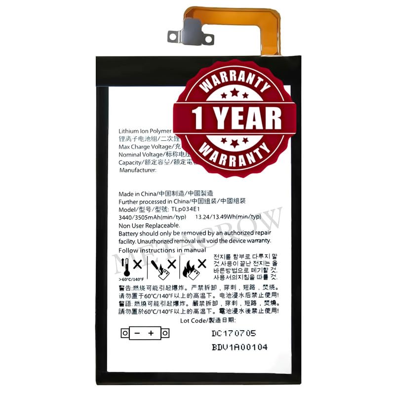 Image of Original TLP034E1 Battery Compatible for BlackBerry Keyone (BBB100-1, BBB100-2, BBB100-3, BBB100-4, BBB100-5, BBB100-7) - (3505mAh) - 1 Year Warranty BC46