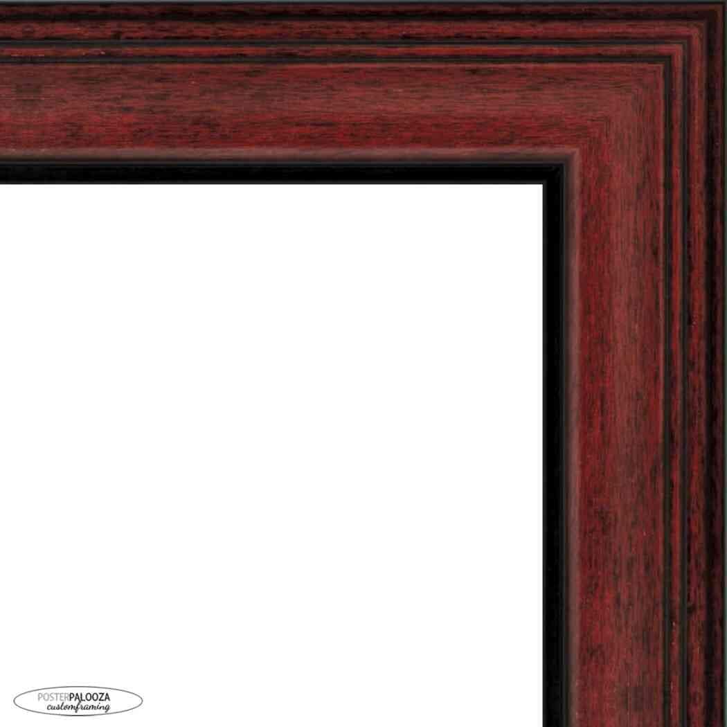Poster Palooza 24x30 Traditional Mahogany Complete Wood Picture Frame with UV Acrylic Plexiglass, Foam Board Backing & Hardware Included