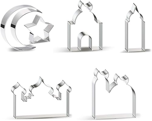 Juego de cortadores de galletas para decoración de Ramadán, herramientas para hornear pasteles de fondant, decoraciones de fiesta de Ramadán - Juego