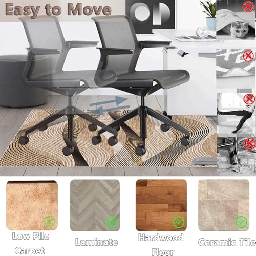 Tapis Chaise de Bureau, 70 x 100 cm Tapis de Protection pour Sols Durs, Tapis de Sol Bureau Tissu, Tapis de Chaise Gaming, Tapis Protège-Sol pour Chaise, Tapis de Sol pour Bureau Plancher de Bois – vue 3