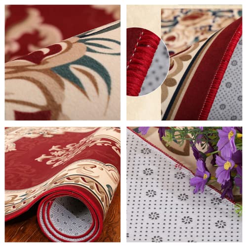Tapis doux traditionnel rétro ethnique aux finitions soignées