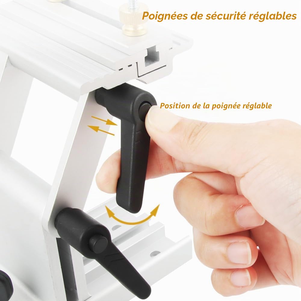 O'skool Gabarit d'affûtage réglable en hauteur pour meuleuses d'établi de 6 pouces ou 8 pouces, Fabriqué à Taïwan