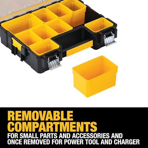 Image of DEWALT Small Parts Organizer, Hardware Storage Box with Removable Dividers, 10-Compartment (DWST14825) (Pack of 3)