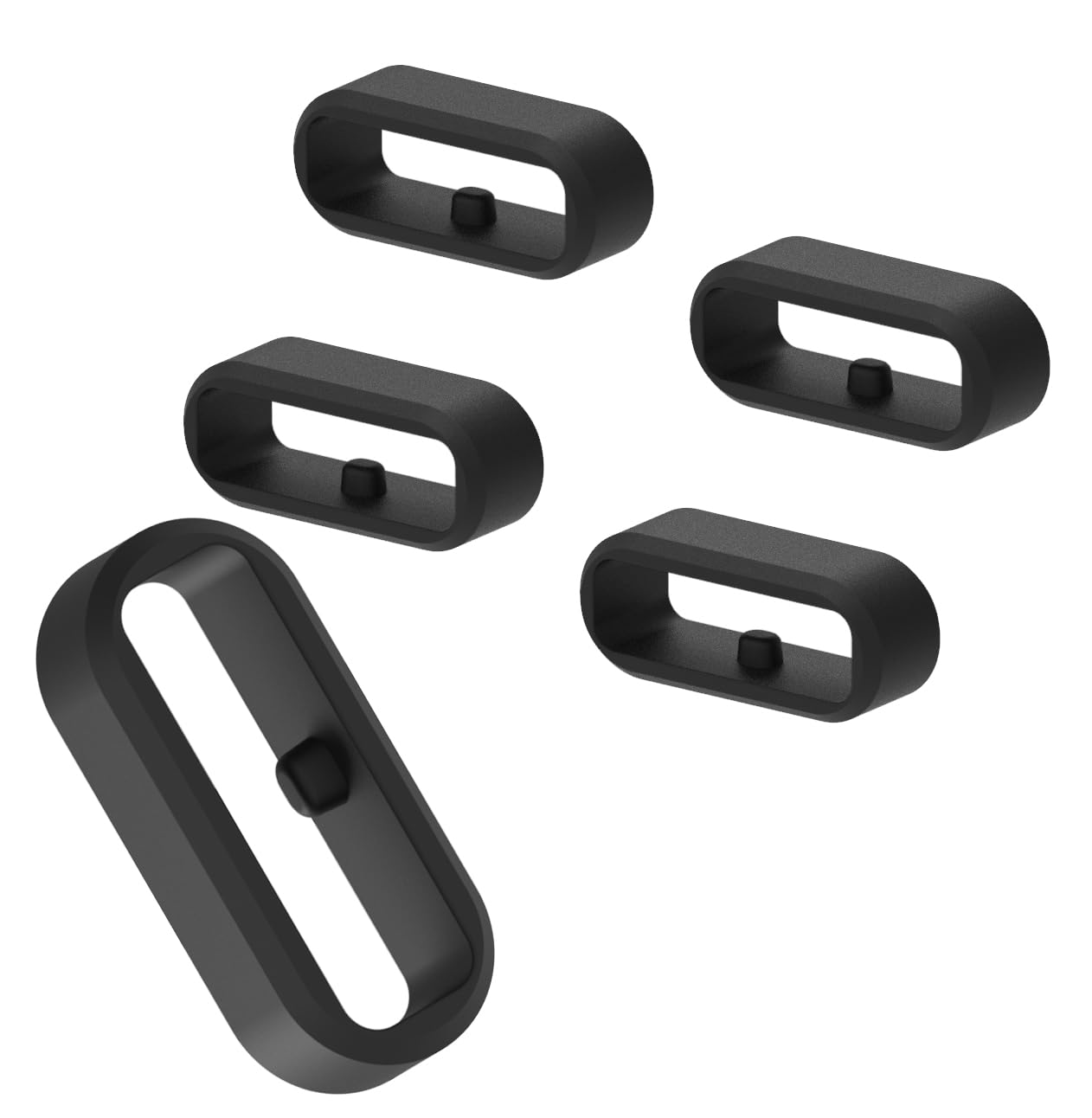 5Pack Black Silicone Secure Band Holders Keepers Fasteners Loop Compatible with Garmin Forerunner 165 55/ Vivoactive 5/Approach S12 S40 S42
