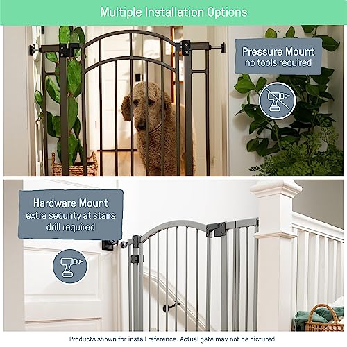 Summer Extra Tall & Wide Safety Pet And Baby Gate, 29.5"-53" Wide, 38" Tall, Pressure Or Hardware Mounted, Install On Wall Or Banister In Doorway Or Stairway, Auto Close Walk-Thru Door - White #TOP2