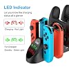FastSnail Charging Dock Compatible with Nintendo Switch Pro Controllers and for Joy Cons & OLED Model for Joycon,Multifunction Charger Stand for Switch with 2 USB 2.0 Plug and 2.0 Ports