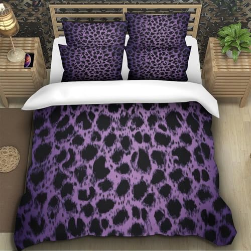 Housse de couette léopard 140x200 parure lit microfibre - 5