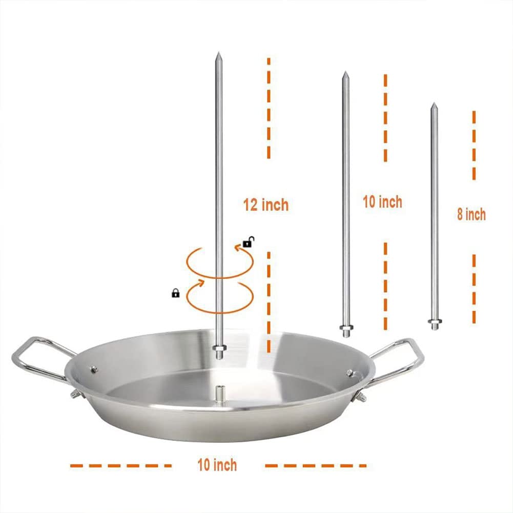 Vertical Skewer, Stainless Steel Kebab Stand with 3 Replacement Spikes,Doner Kebab Skewer for Turkey Kebab (Large) - Image 2