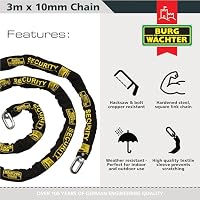 Burg-Wachter GKM 10/300 Gold-Sicherheitskette, 10 mm, Schwarz, 3 m – Ansicht 2