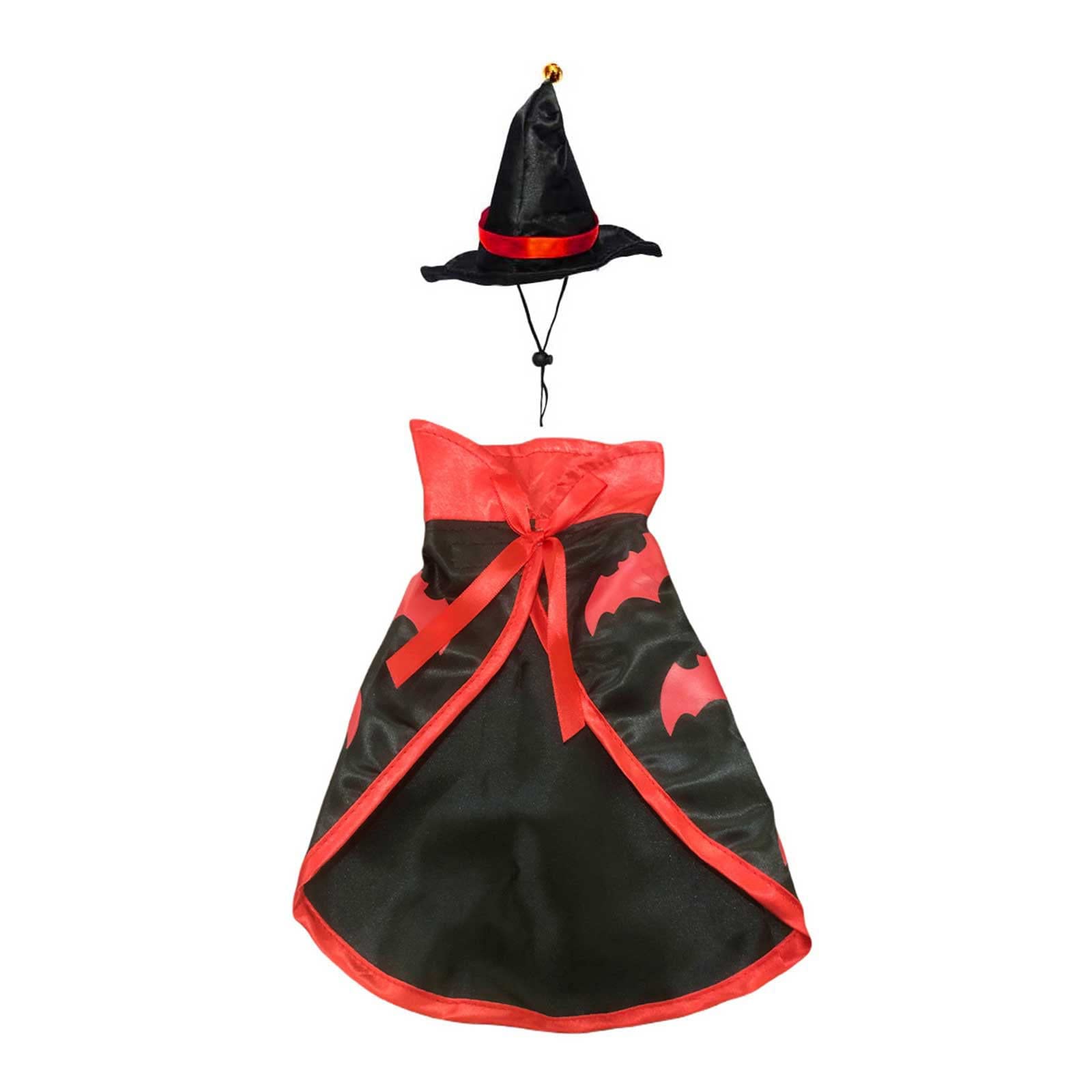ADMAY Disfraz de bruja de Halloween para mujer, disfraz de diablo Y22K, disfraz de gato de Halloween, sombrero de bruja, accesorios para mascotas, calabaza ajustable, juego de disfraz para mascotas,