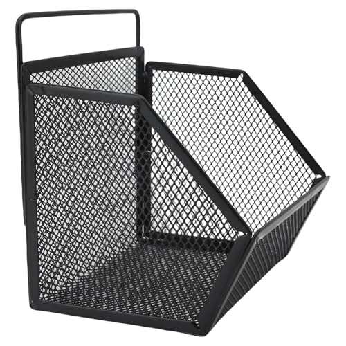 Qqmora Metalldrahtkorb Zur Aufbewahrung Kleiner Gegenstände, Hängender Drahtkorb, Küchenorganisator, 13,2 X 10 X 15 Cm (Schwarz)