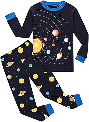 EULLA Kinder Jungen Schlafanzug Langarm Baumwolle Winter Pyjama...