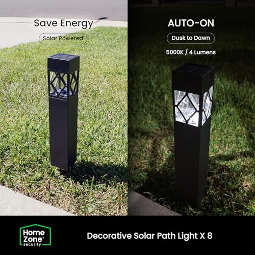 Home Zone ELI0983V Security 8 Pack Solar Outdoor Pathway Led Lights, Charging By Sunlight, Sensor Trigger Light At Night thumb #3