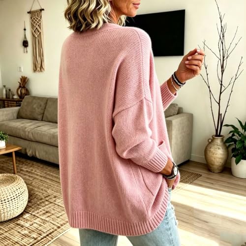 Chunky Cardigan Sweaters for Women Open Front Knit Oversized Pockets Daily - image 3
