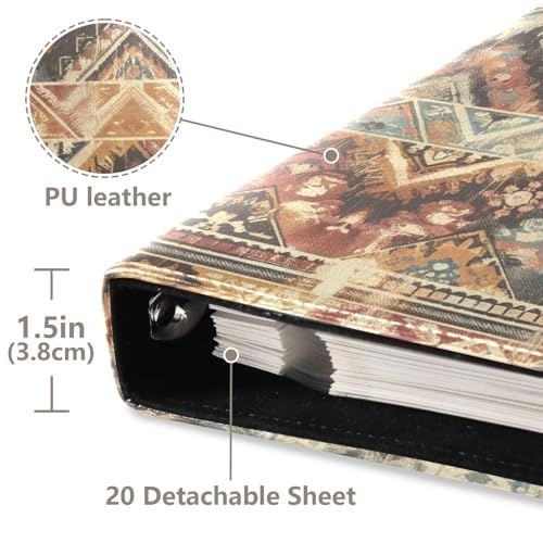Álbum de Fotos Autoadhesivo DIY Estilo Retro Étnico Ikat con 3 Anillos y 40 Páginas 8x10 para Recuerdos miniatura 4