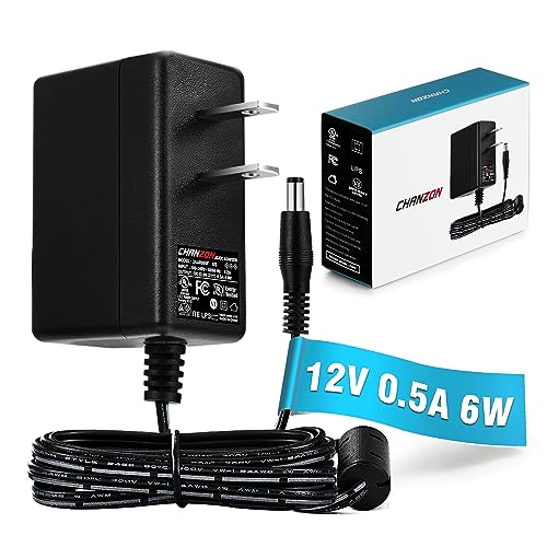 Chanzon 12V 0.5A 6W Power Supply AC DC Switching Adapter, 12 Volt .5a AC/DC Wall Wart Converter Transformer, 100-240v 50 60HZ Input with 12vdc 500ma Output