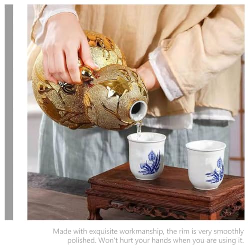 Botella de cerámica tipo calabaza ideal para ambientación del hogar y decoración de mesas 6