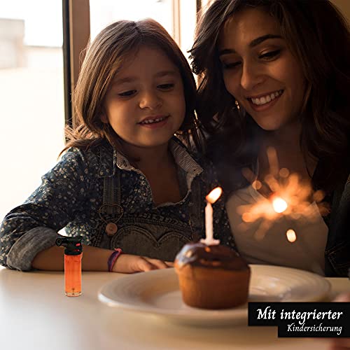 Vani Sturmfeuerzeug mit Jet Flamme - 4X Küchenbrenner inkl. 1x Feuerzeug von VanI - Nachfüllbarer Flambierer - Befüllter… – Bild 8