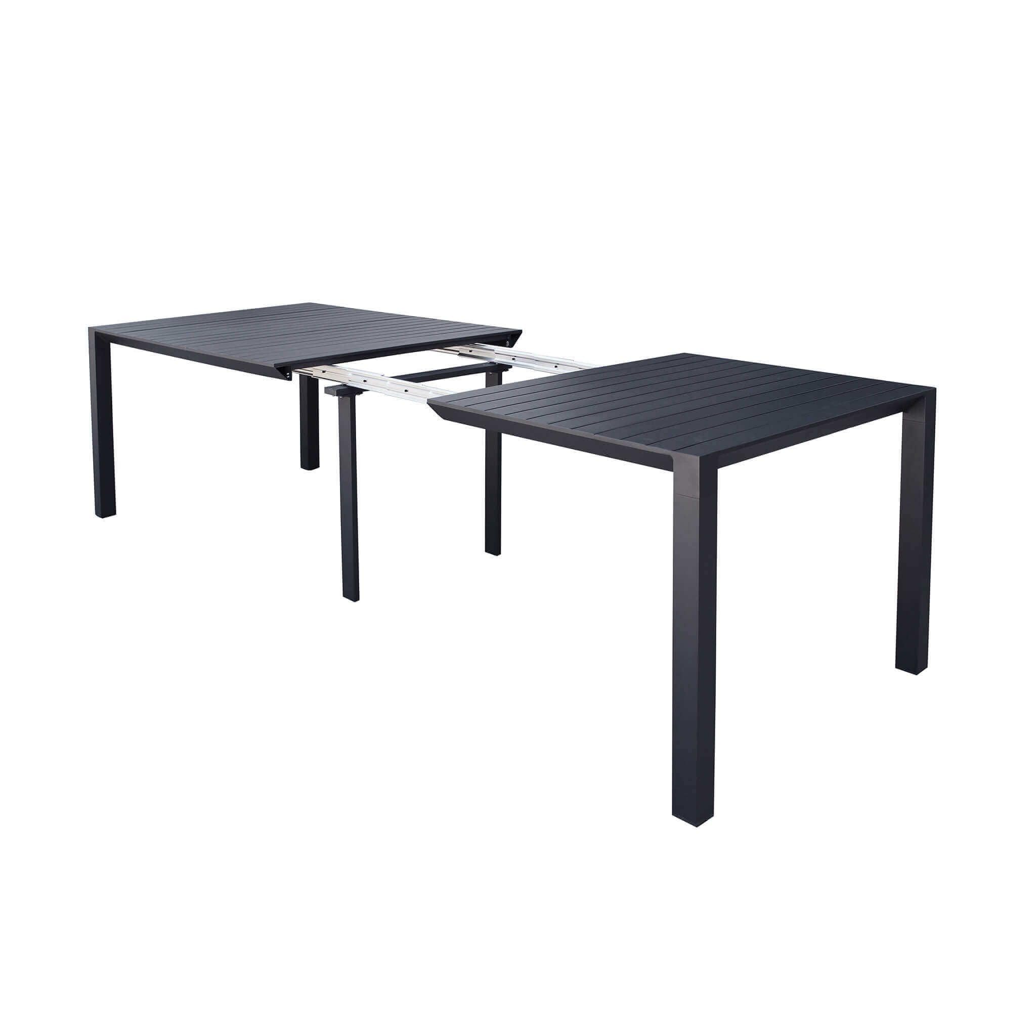 milani home - consolle da giardino allungabile, alluminio, 10 posti, antracite, piano 52/260 x 85 cm
