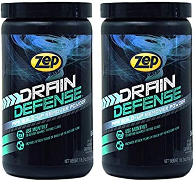 Zep Drain Defense Enzymatic Cleaner Powder - 18 oz (Case of 2) ZDC16 - Safe for Pipes and Septic Systems