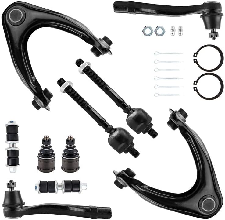 Front Upper Lower Control Arms, 10Pcs Front Upper Control Arm Kit Tie Rod Sway Bar Replacement for 1996-2000 Civic Replace ES3331 ES3332 EV367 K9802 K90123 K90451 K90450,Control Arm