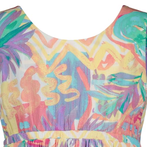 Image of Roxy Girls' Island Cove Sleeveless Dress, Summer Fit & Flare Silhouette