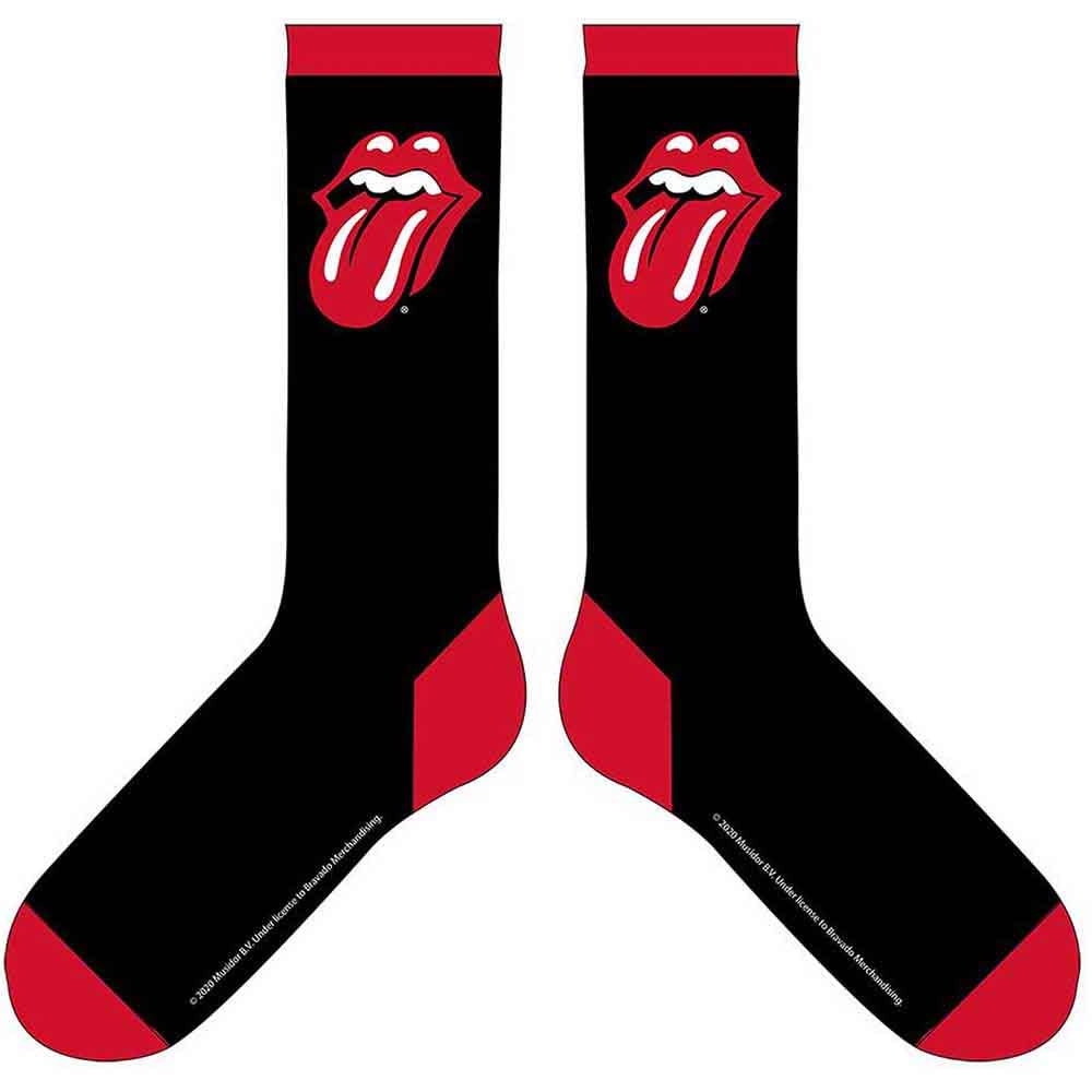 Paradiso Clothing Unisex Black The Rolling Stones Classic Tongue Socks