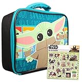 Disney Studio Star Wars Mandalorian Lunch Bag Set - Baby Yoda The Child Activity Set with Lunch Box and Stickers