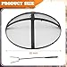 Suzile 22 Inch Heavy Duty Fire Pit Spark Screen Round Mesh Fire Pit Cover Fire Pit Lid Fire Pit Mesh Screen with Handle and Lifter Tool for Outdoor Firepit Stove Fireplace (Black)