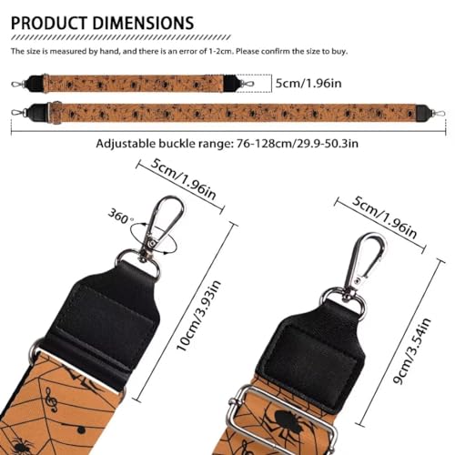 Image of Coldinair Spider Web Wide Shoulder Strap for Women's Handbags, Guitar & Crossbody Bag Straps