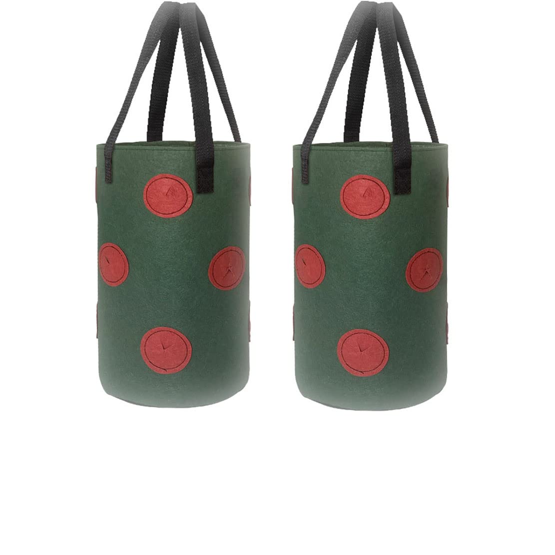 Ulalaza 2 PCS 13 Hole Strawberry Bags With Holes At The Bottom Hanging Planting Bags Hanging Strawberry Planting Bags 3 gallons 20cm*35cm/7.8inch*13.7inch