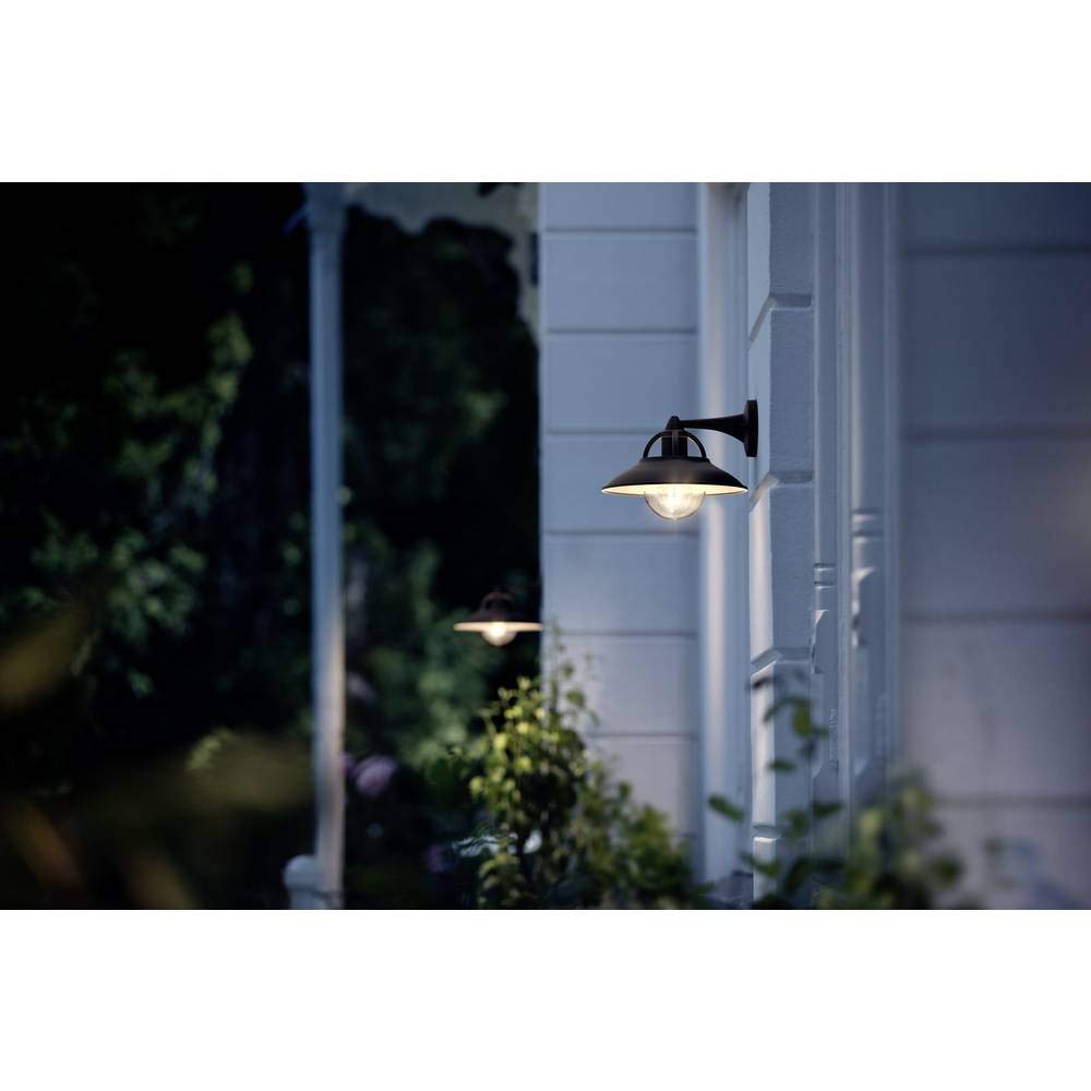Philips Cormorant Kinkiet Zewnętrzny, IP44, Odporny na Warunki Pogodowe, Trwały, Klasyczny Design, Aluminium, Czarny, Żarówka E27 Sprzedawana Osobno