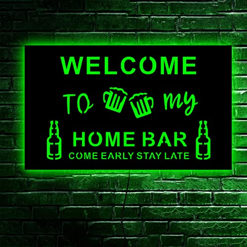Personalized Bar Led Sign, Welcome To My Home Bar Signs Neon, Bar Light Up Sign, Bar Led Sign, Come Early Stay Late Neon Bar Sign, Bar Sign Light, Open Bar Led,Welcome Bar Sign #TOP1