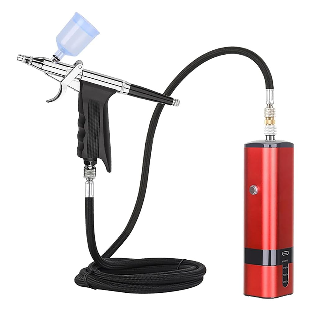 Aerógrafo Inalámbrico con Compresor, Gatillo de Alta Presión para Pintar, Manicura, Repostería y Peluquería.