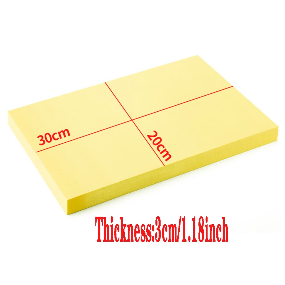 Płyta piankowa o wysokiej gęstości do majsterkowania, oprawiania i ekspozycji – 20 cm x 30 cm, możliwość dostosowania grubości(Yellow,T 3mm 4pcs)