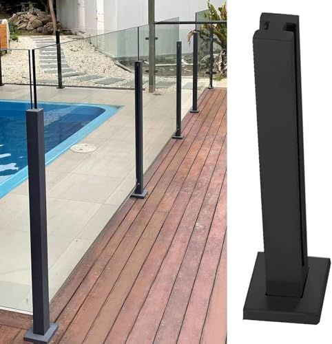 Pince de garde-corps en verre en acier inoxydable noir pour balustrade haut de gamme