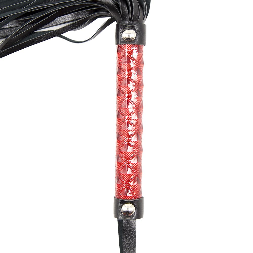 Fusta para Caballos, Juguetes para Parejas, Juego para Parejas, Puntero Negro Doble, látigo Trenzado Rojo, Juego de 3 Piezas de Pala Doble Negra y roja