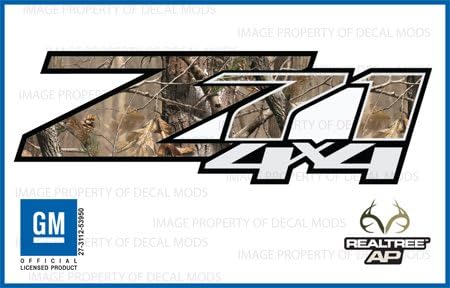 Miniatura 1 de Decal Mods Realtree AP Z71 - Calcomanías adhesivas de 4 x 4 para Chevy Silverado – AP (2007-2013) lado de cama 1500 2500 HD (juego de 2) [licencia