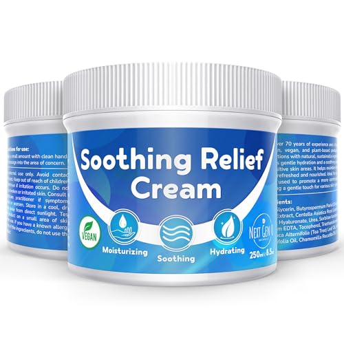 Soothing Relief Cream (250 ml), Steroid-Free Anti-Itch Cream w/Oat Extract for Itchy Skin & Body, Dry Skin Moisturising Cream by Next Gen U