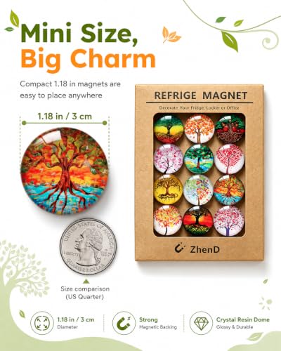 Set de 12 imanes decorativos redondos para refrigerador miniatura 2