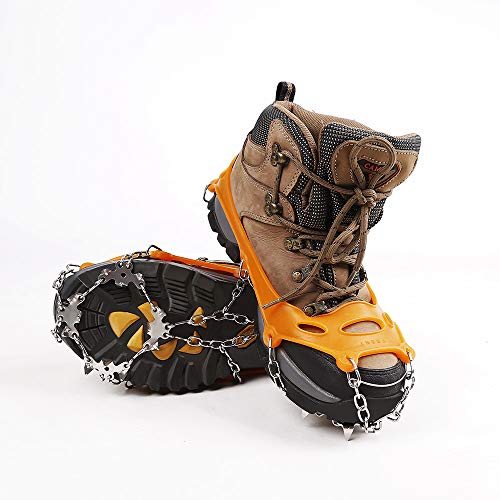 Hewolf Crampons for Hiking Boots Durable Traction Cleats for Walking on Ice