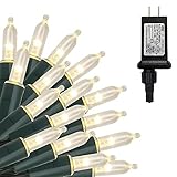 Twinkle Star 300 LED Christmas Mini String Lights, 99 ft Fairy Lights with Safe Adapter for Indoor Outdoor Home Garden Xmas Tree Party Decoration, Warm White