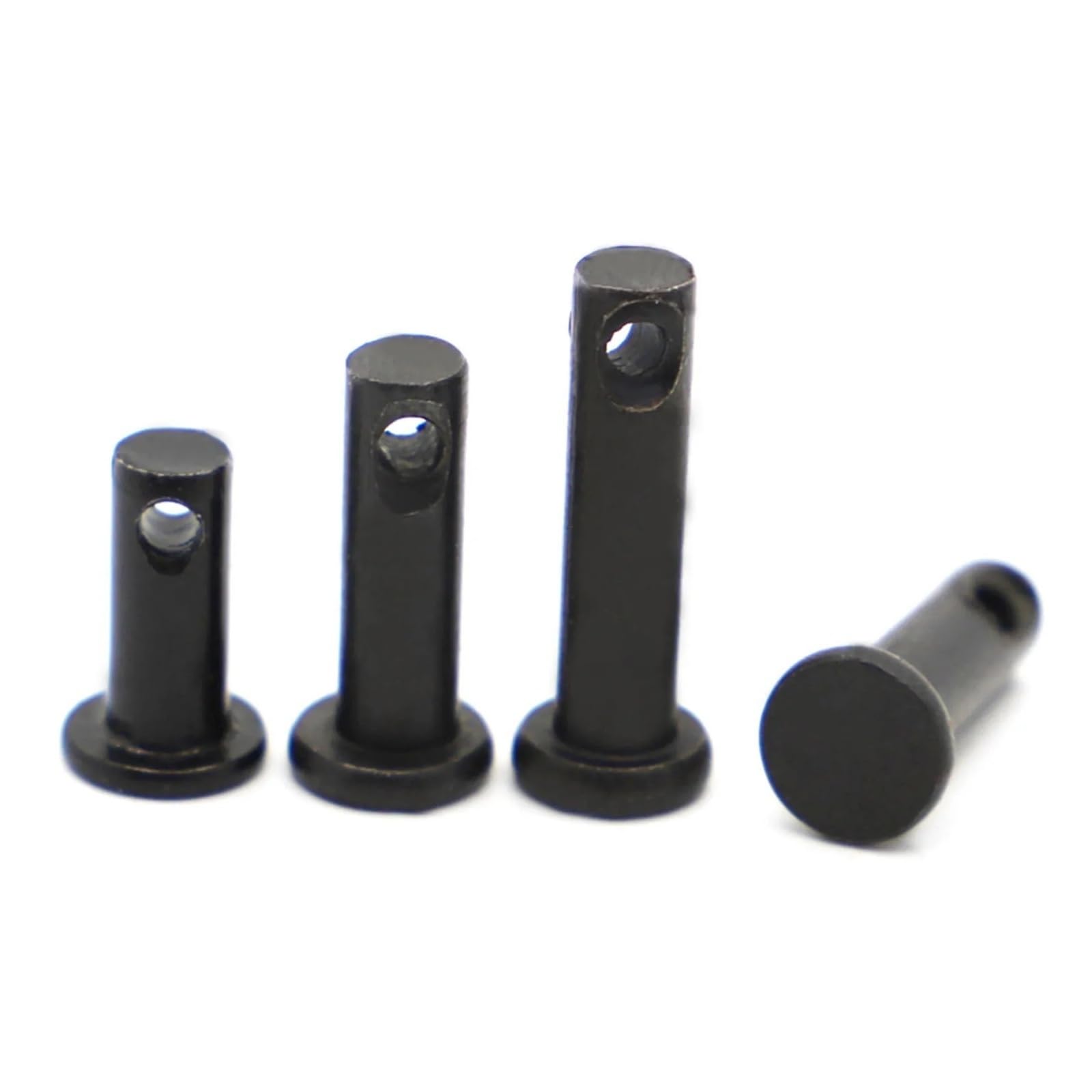 Goupille cylindrique à tête Plate M8 avec Trou, axe à Chape en Acier au Carbone Noir(45mm)