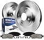 Detroit Axle - 4 Lug Front Disc Rotors + Ceramic Brake Pads Replacement for Chevy Cobalt Pontiac G5 Saturn Ion - 4pc Set