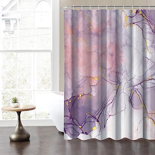 Rideau de douche marbre violet imprimé lavande imperméable rideau baignoire moderne