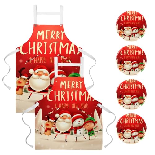 Tablier de cuisine de Noël lot de 2 pour offrir aux passionnés de cuisine