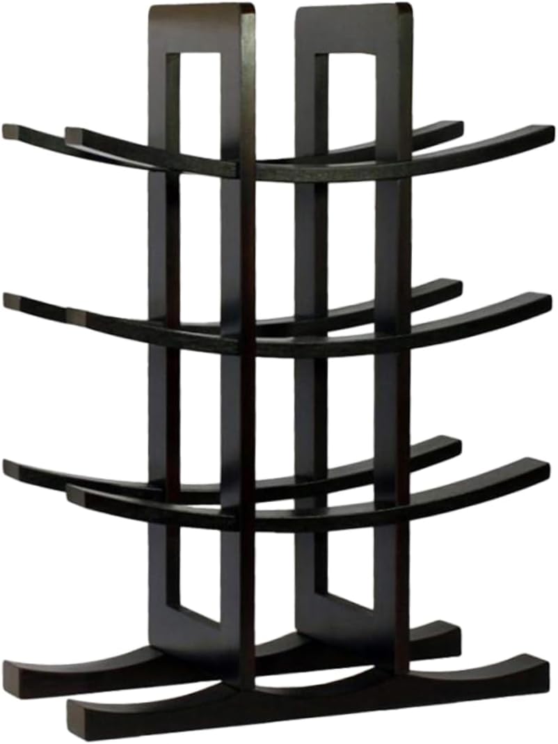 Garneck Wine Display Rack Single Wine Racks Standing Floor Storage Wine Holder Wine Rack Stand Glass Wine Rack Wine Bottle Holder Wooden Black
