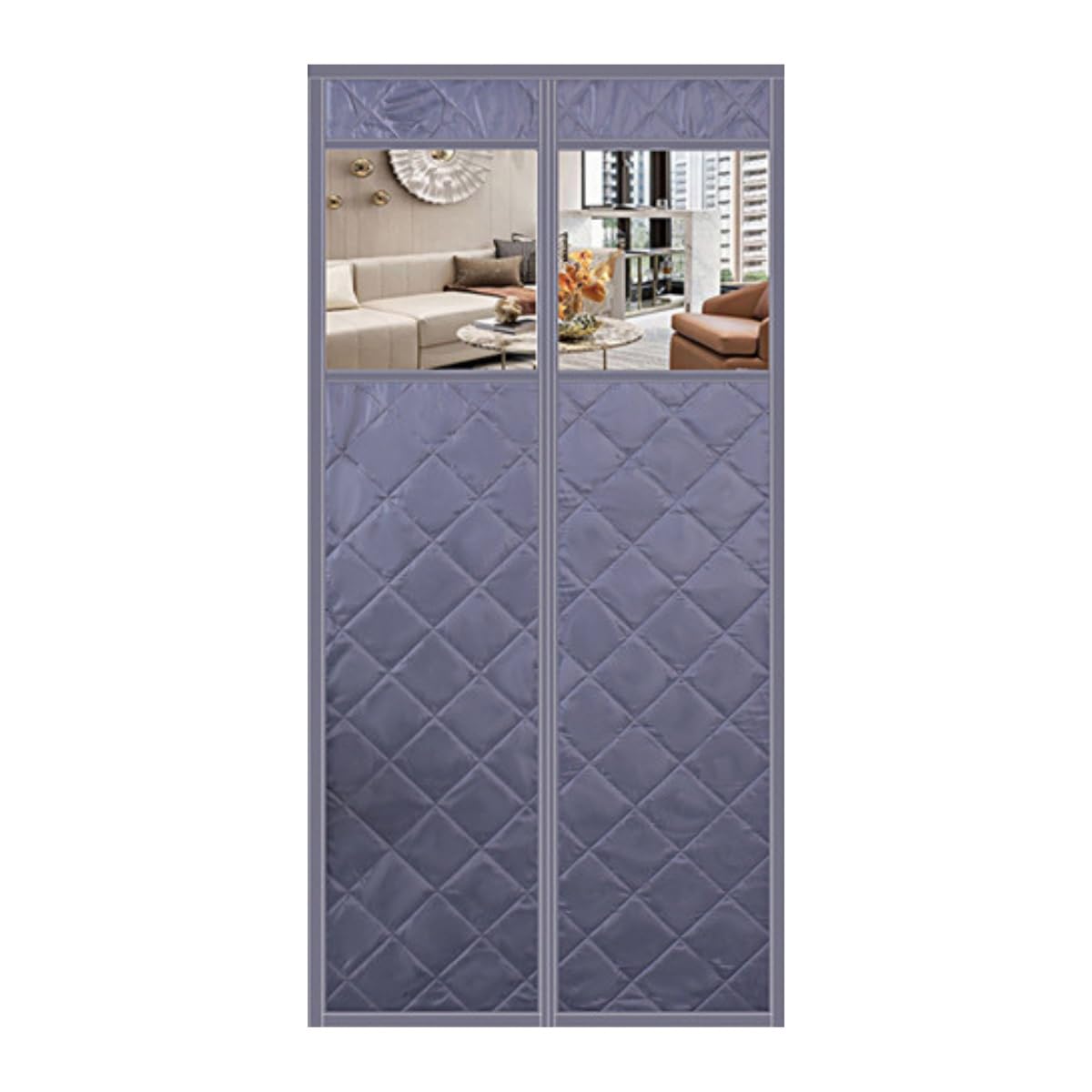 Couverture thermique de porte magnétique grise pour garder votre maison au chaud