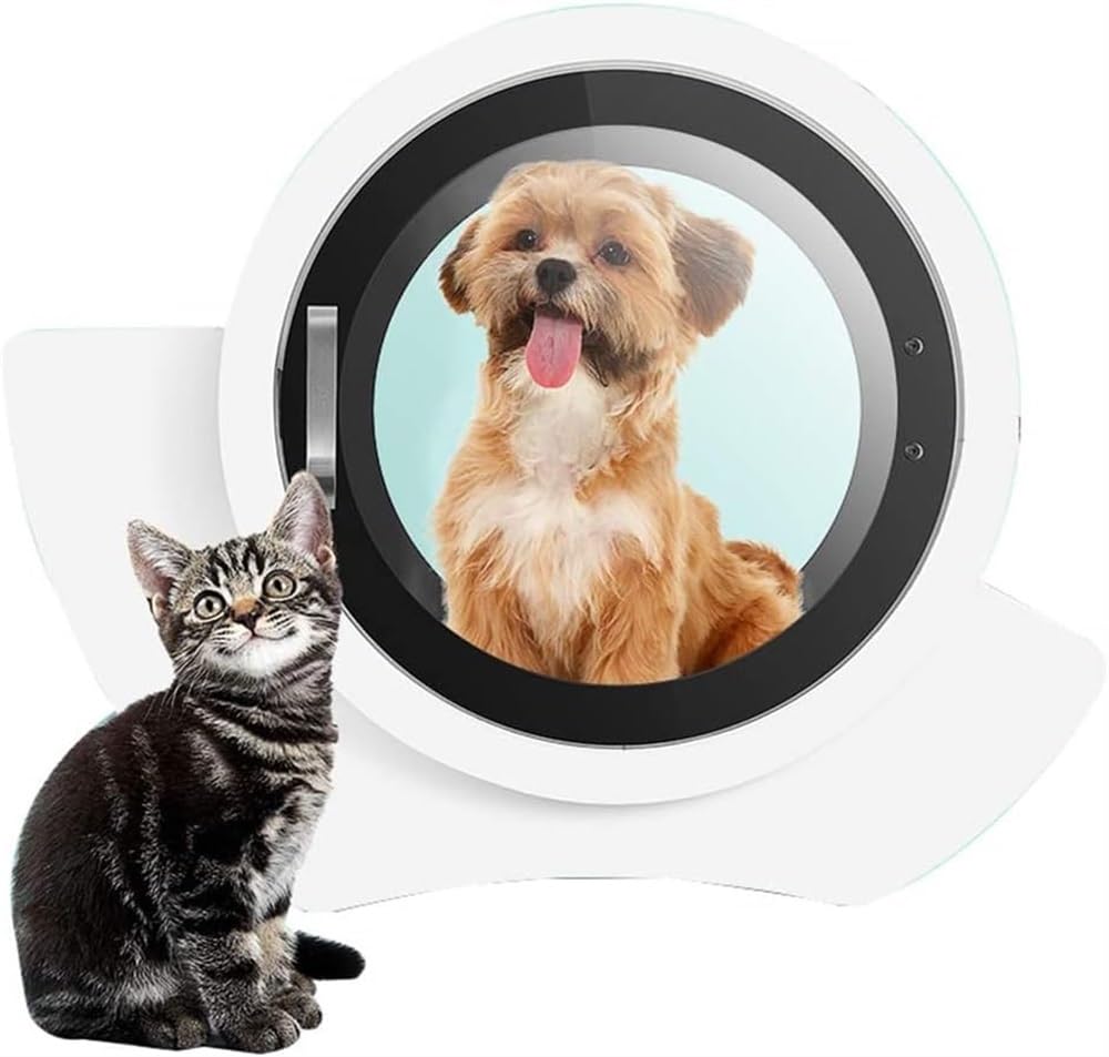 Caja de secado for mascotas, secador de pelo inteligente automático for mascotas de 1500 W, casa de aseo limpia for gatos/perros, panel de control central LED, pantalla de datos precisa, 54 L