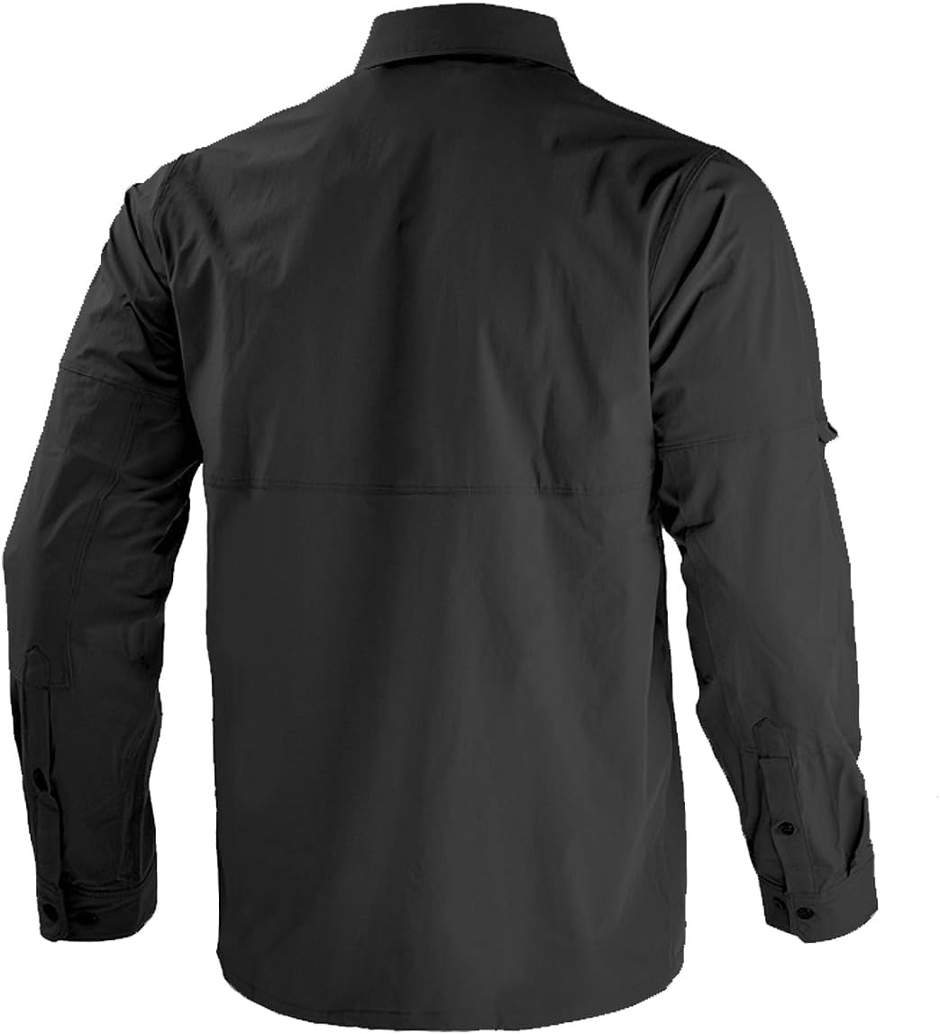 Men's Tactical Shirts Breathable Quick Dry Long Sleeve Fishing Shirt Sun Protection Outdoor Lightweight Button-Up Work Shirt - Image 5